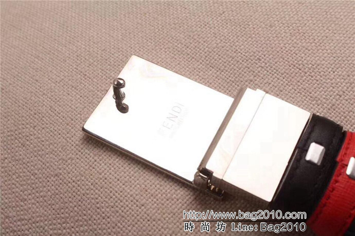 FENDI芬迪 原單正品 小怪獸皮帶 小怪獸琺瑯滴膠旋轉扣 男士皮帶  xfp1209